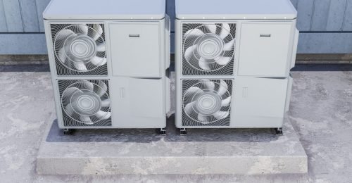 close-up-heat-pump-outside-home close-up-heat-pump-outside-home